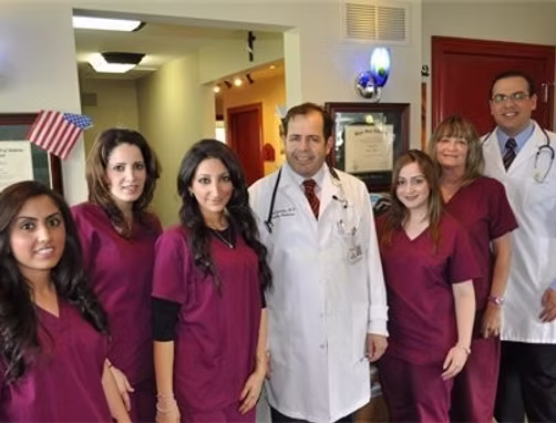 Medical team posing in office