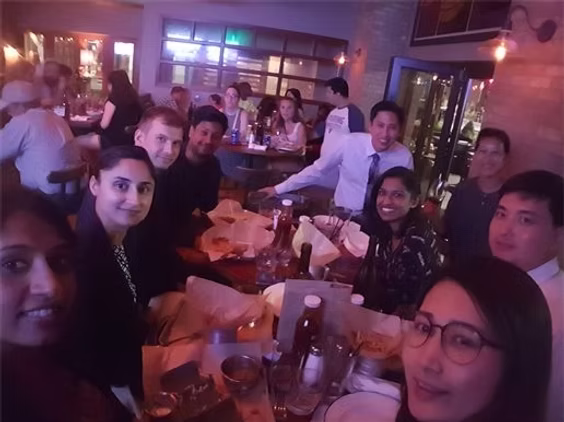 Friends enjoying dinner together